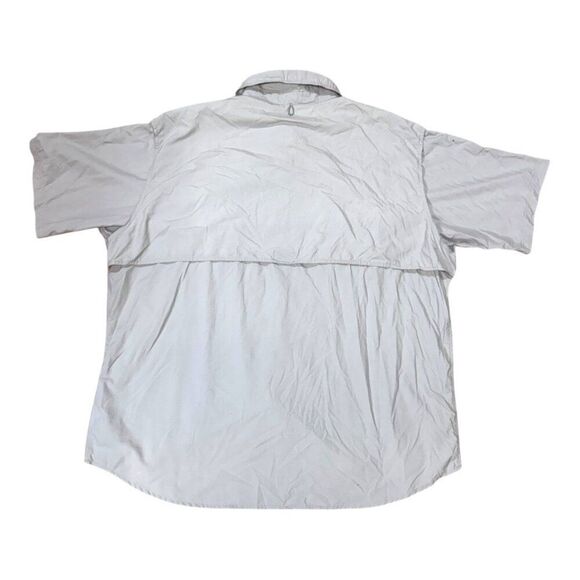 World Wide Sportsman 4XL Gray Short Sleeve Fishing Shirt Vented Front Pockets - Picture 3 of 5